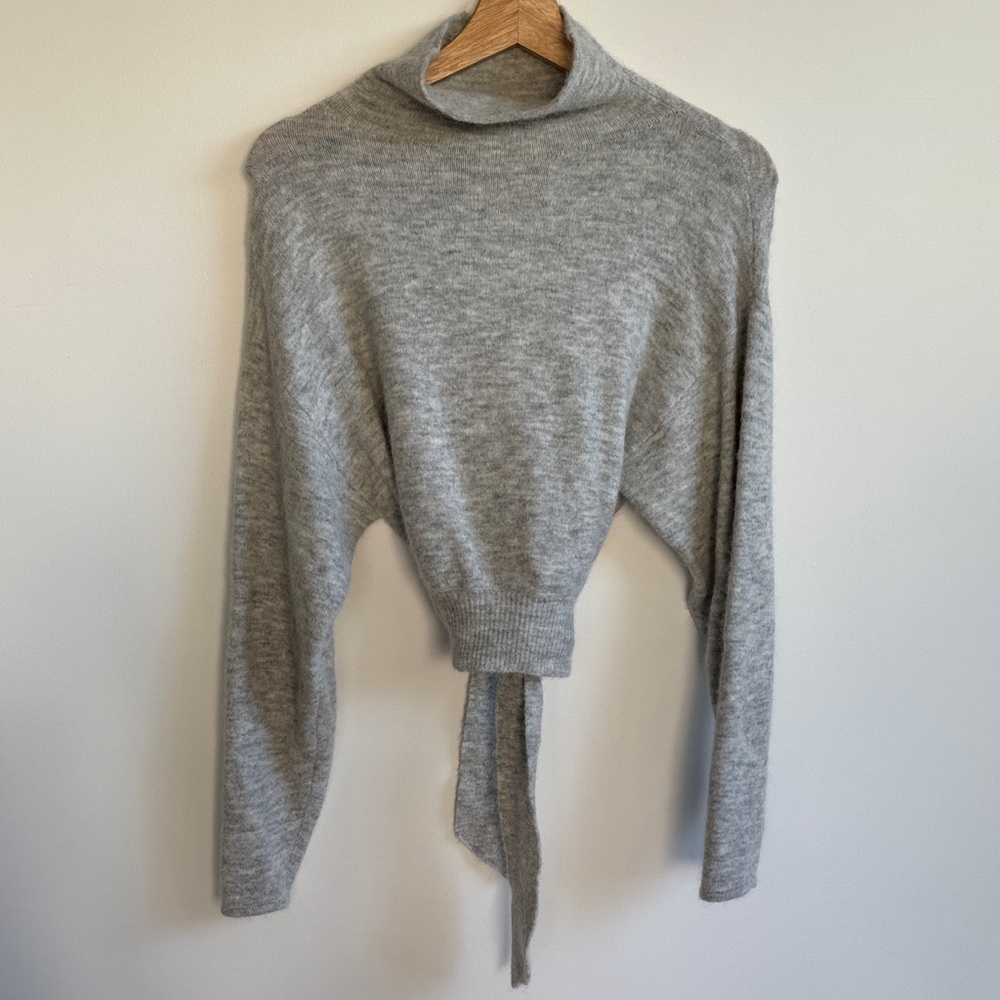 Wilfred Light Gray Cowl Neck Sweater